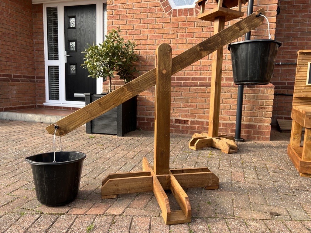 Handmade wooden children's bucket balance