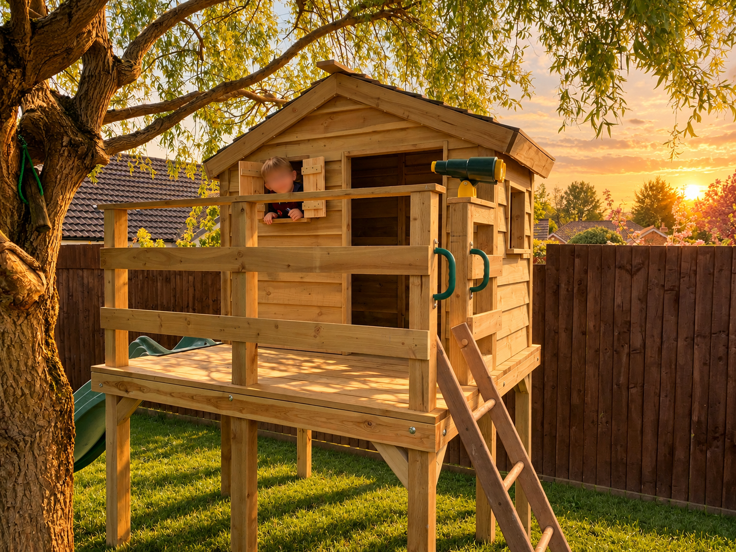Large bespoke wooden treehouse